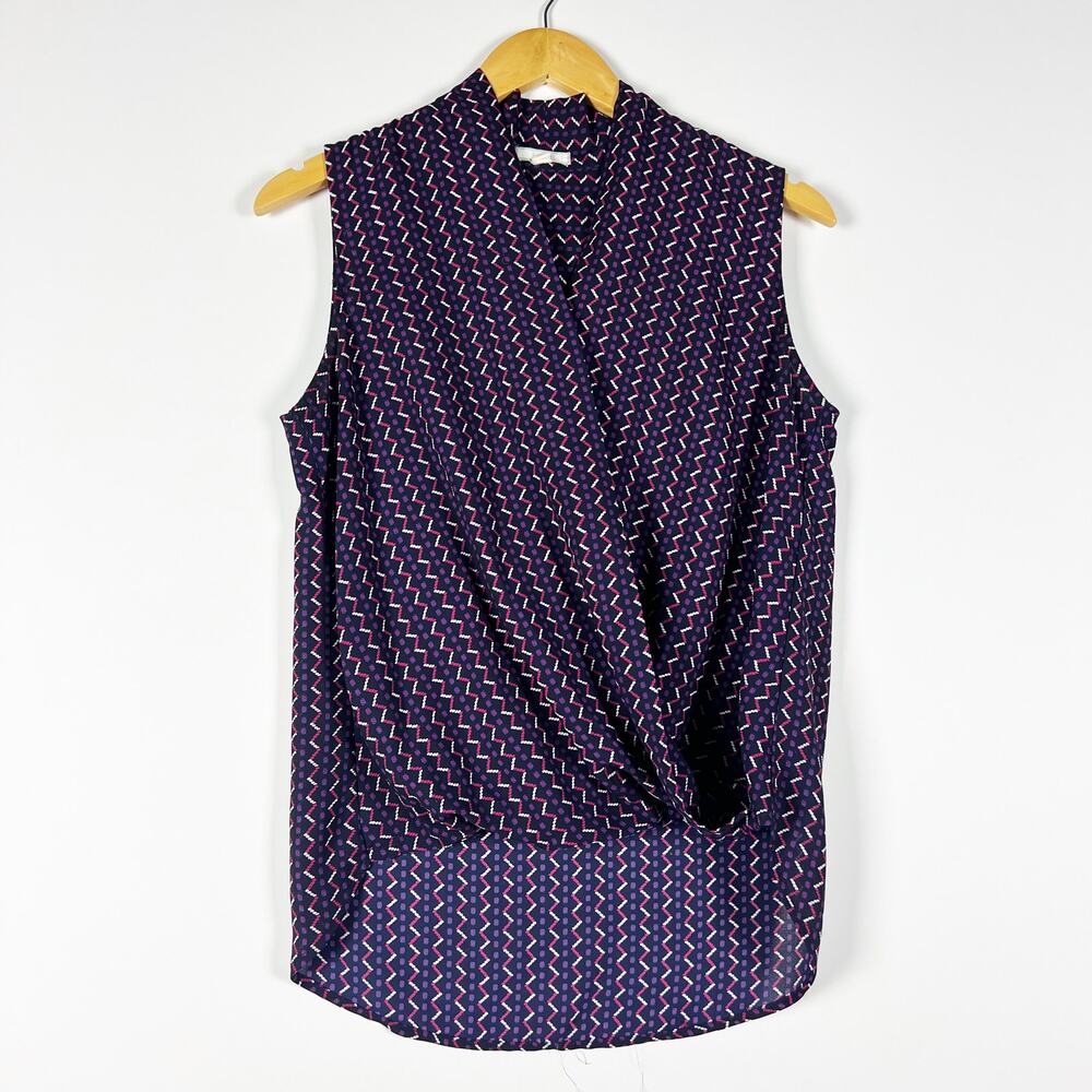 Pleione black and purple pink tank top blouse Size XS